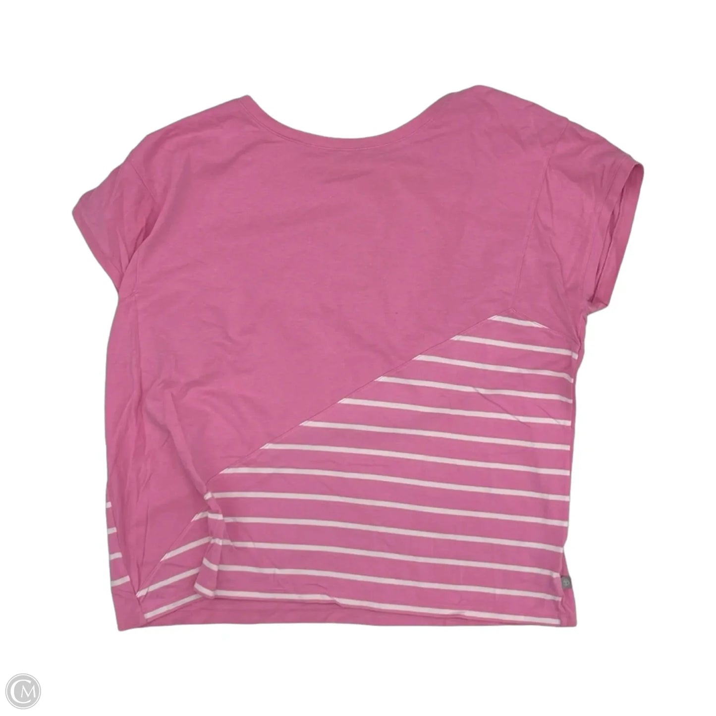 Top Short Sleeve By Talbots In Pink & White, Size: L