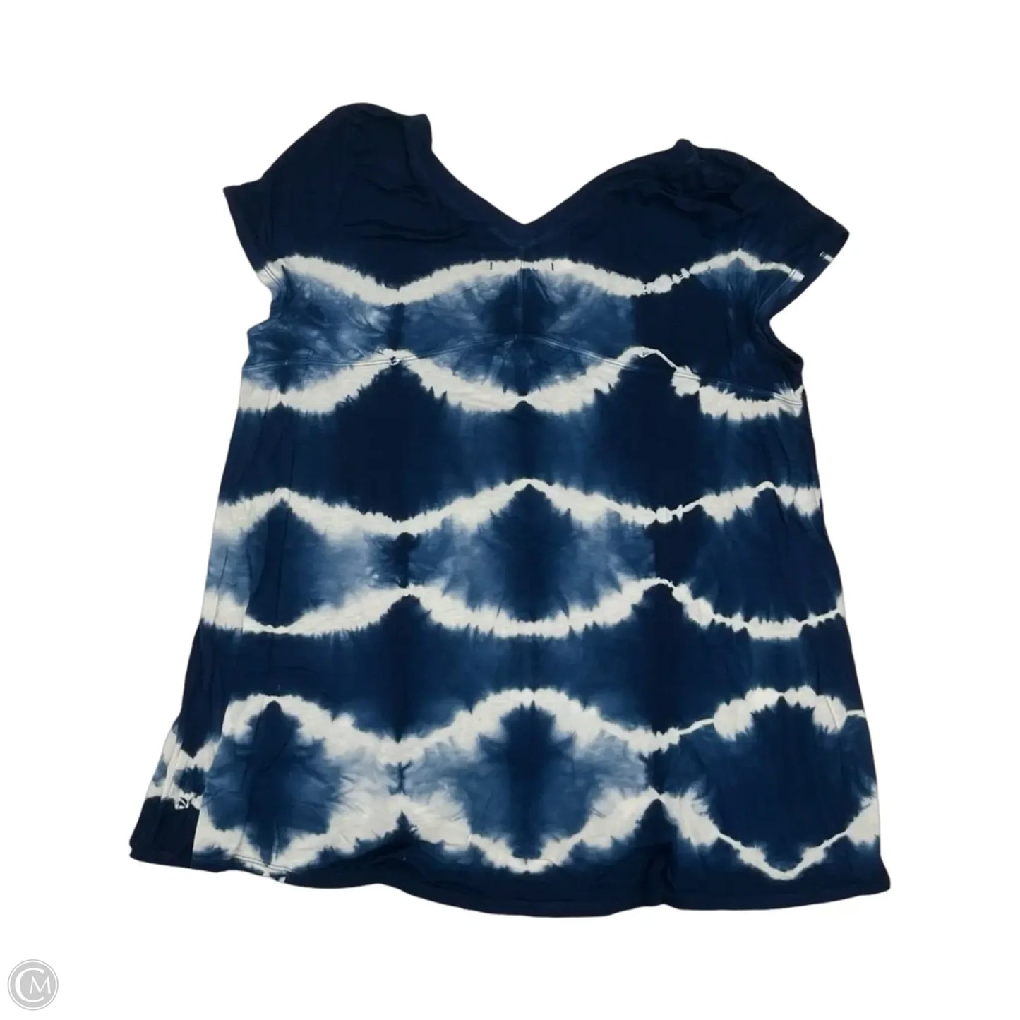 Top Short Sleeve By Max Jeans In Blue & White, Size: M