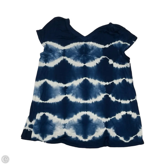 Top Short Sleeve By Max Jeans In Blue & White, Size: M