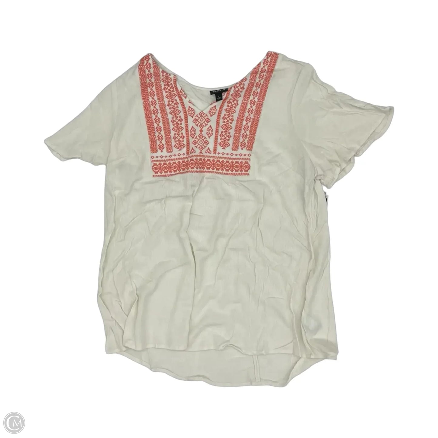 Blouse Short Sleeve By Torrid In Orange & Tan, Size: 1x