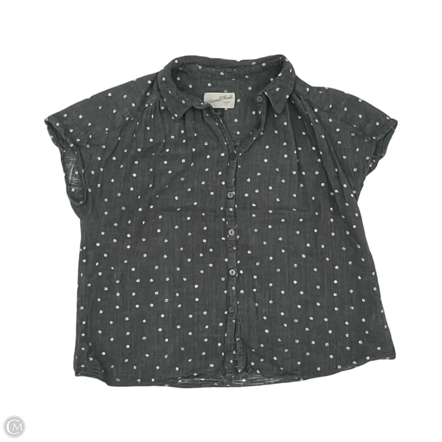 Top Short Sleeve By Universal Thread In Polkadot Pattern, Size: S