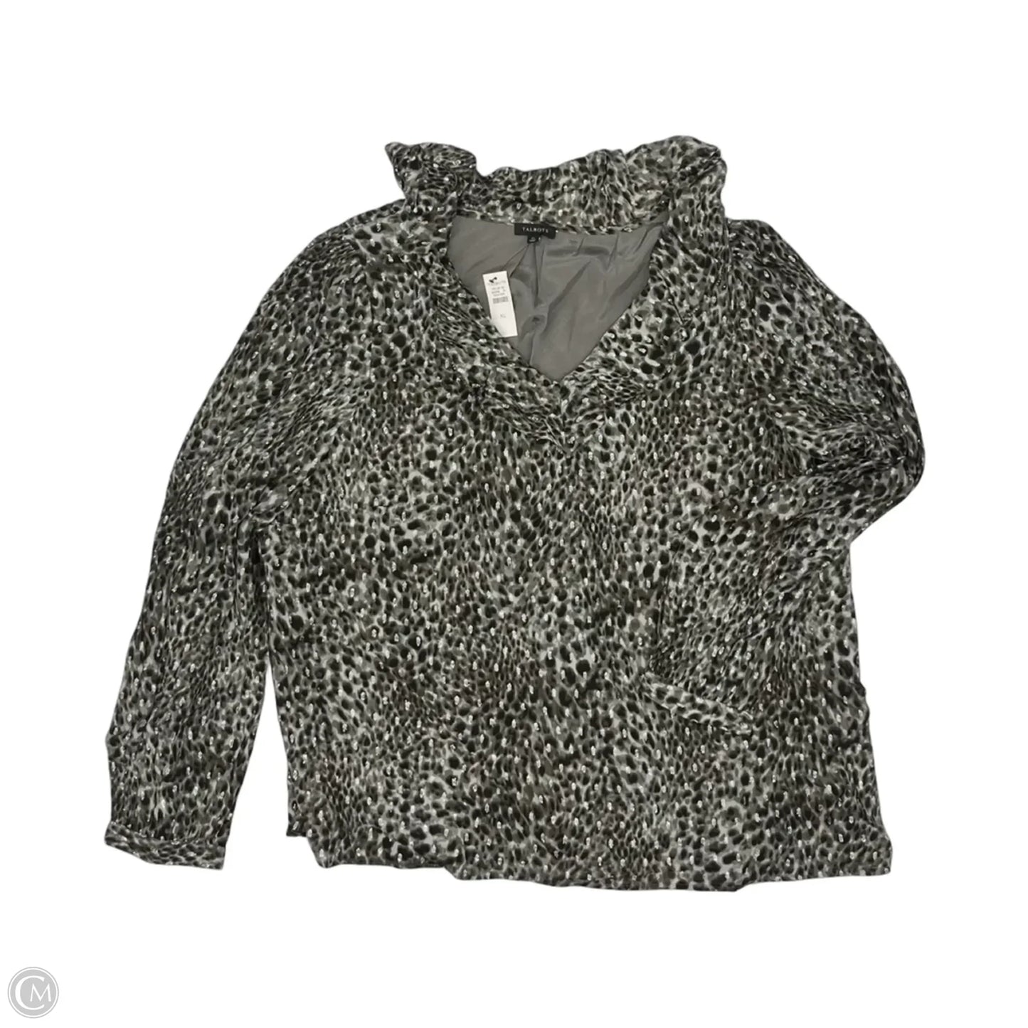 Blouse Long Sleeve By Talbots In Leopard Print, Size: Xl