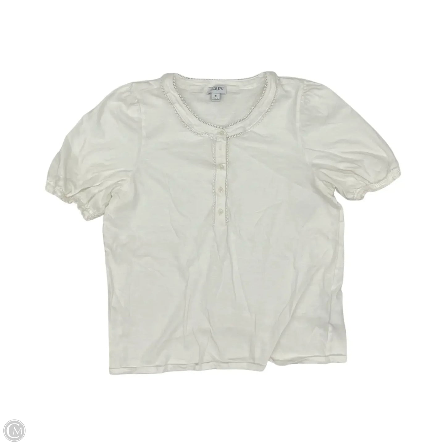 Top Short Sleeve By J. Crew In Cream, Size: M