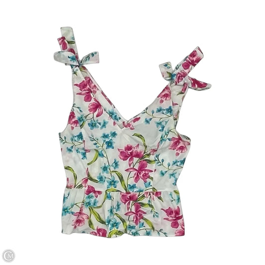 Blouse Sleeveless By Nine West In Floral Print, Size: M