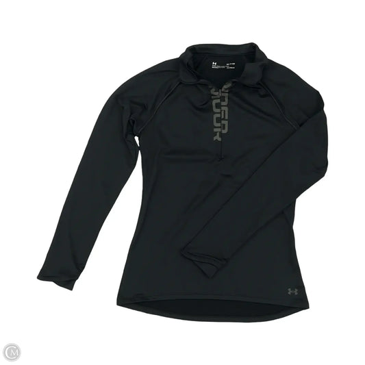 Athletic Top Long Sleeve Collar By Under Armour In Black, Size: S