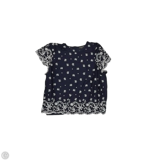 Top Short Sleeve By Lane Bryant In Blue & White, Size: 4x