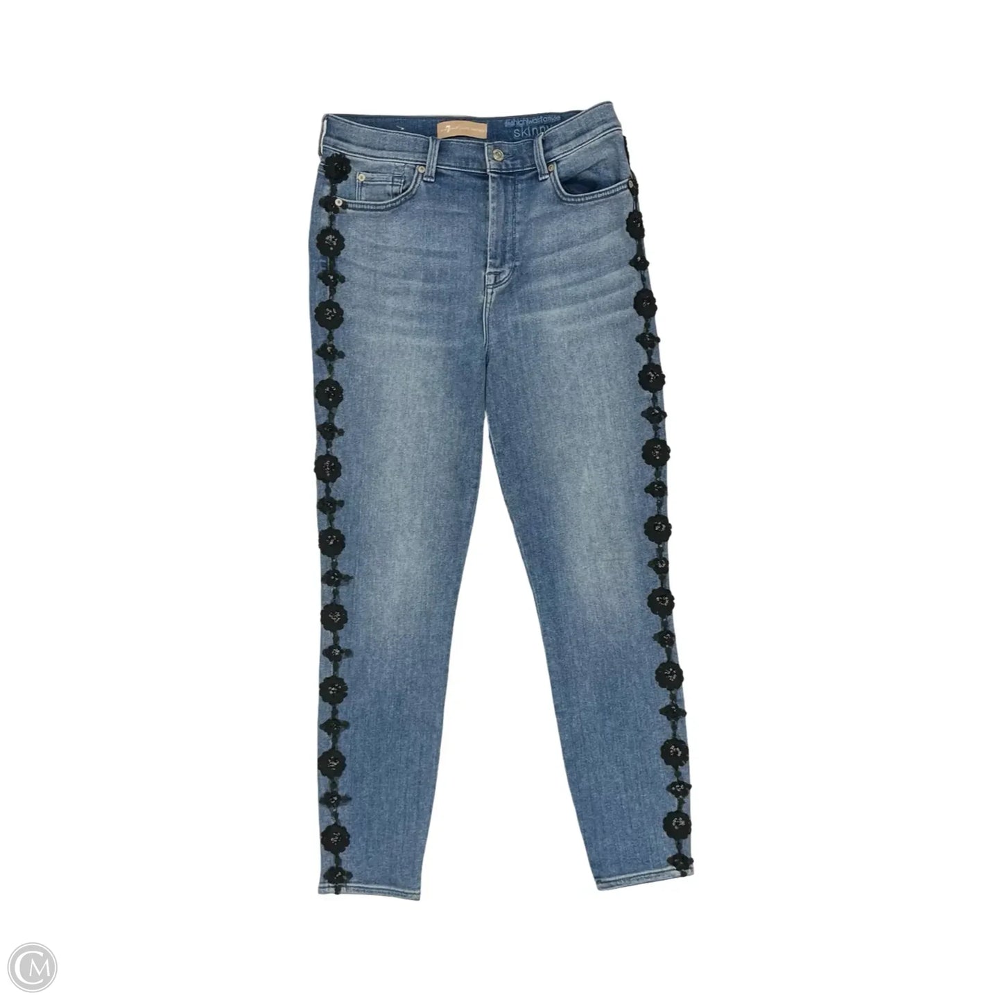 Jeans Skinny By 7 For All Mankind In Blue Denim, Size: 10
