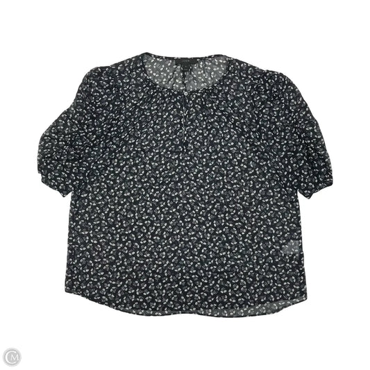 Blouse Short Sleeve By J. Crew In Blue & Cream, Size: M