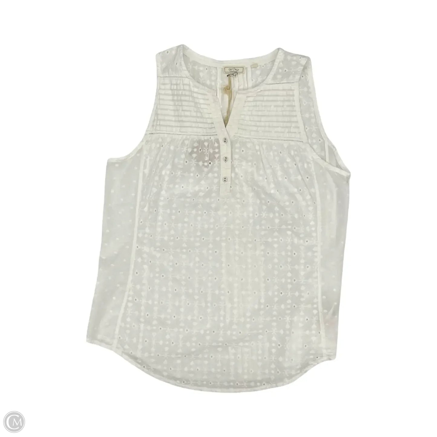 Blouse Sleeveless By Fatface In Cream, Size: M