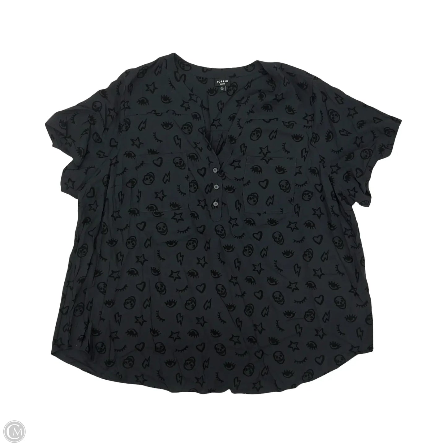 Top Short Sleeve By Torrid In Black, Size: 4x