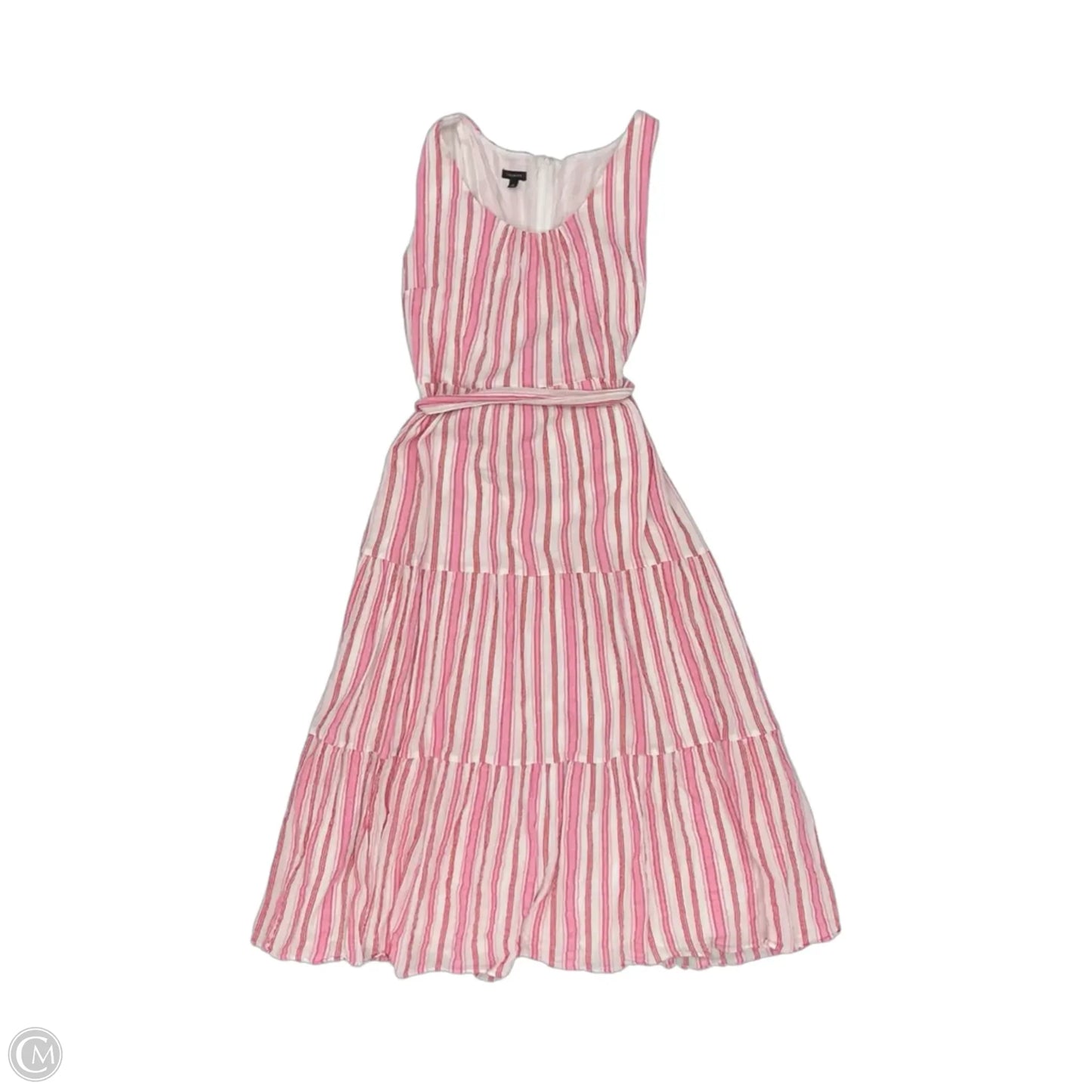 Dress Party Long By Talbots In Pink & White, Size: L