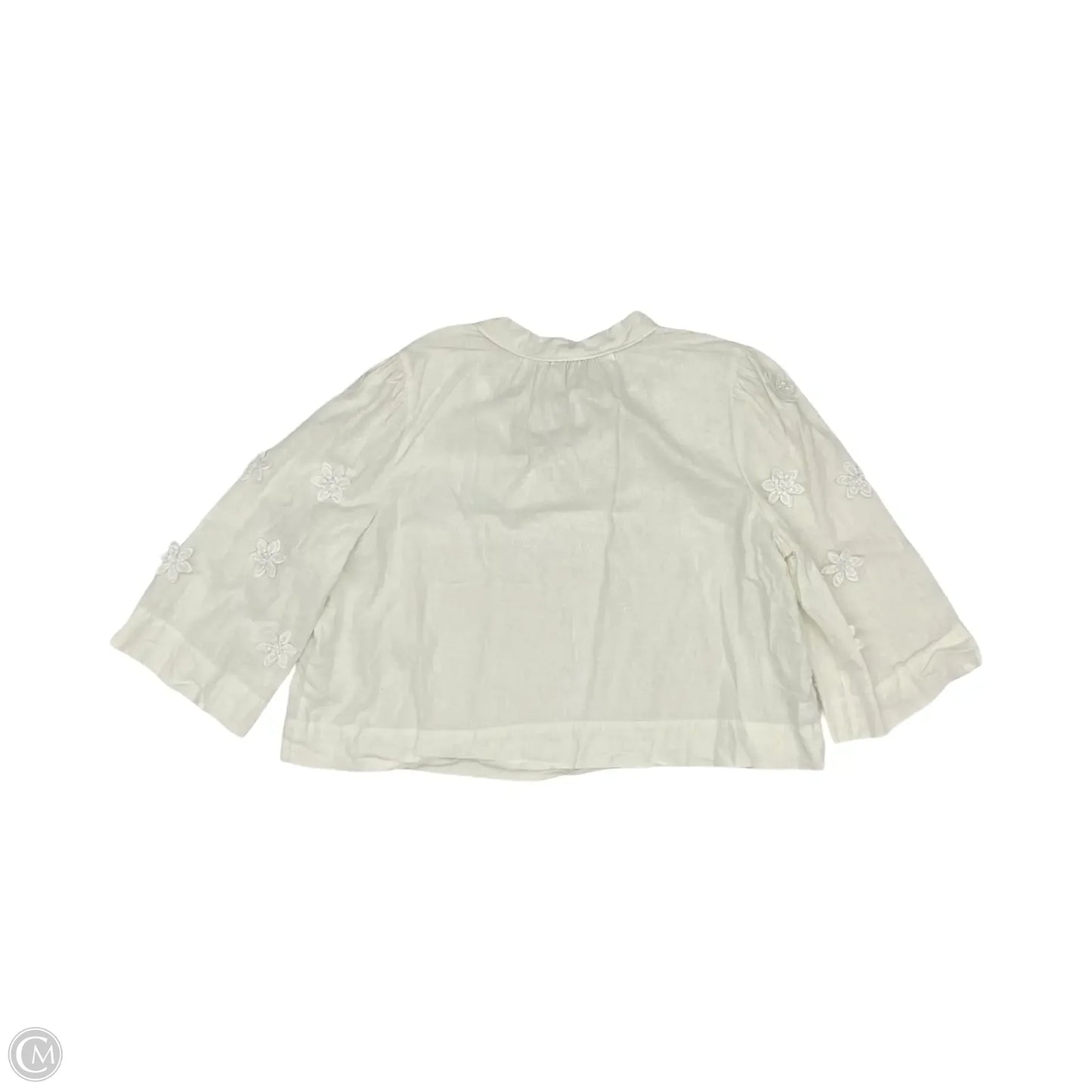 Blouse 3/4 Sleeve By Loft In Cream, Size: Xl