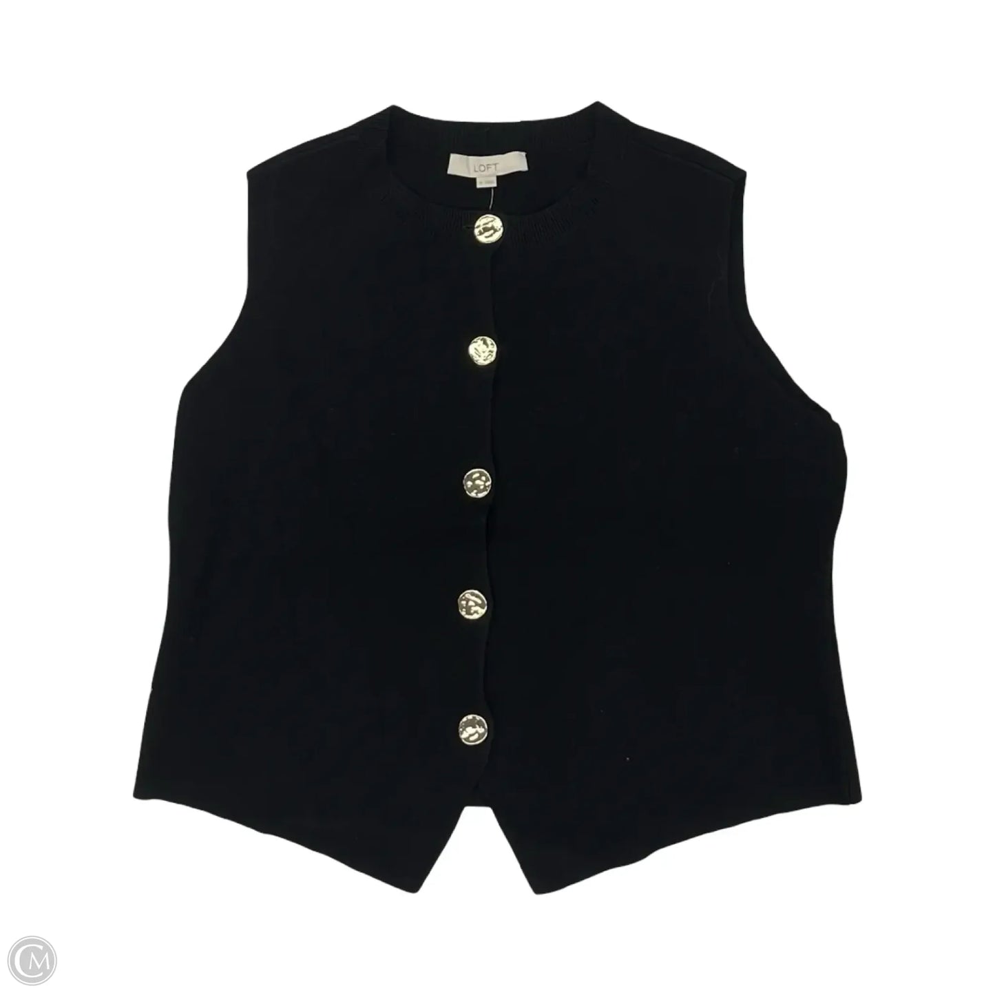 Vest Sweater By Loft In Black, Size: Xl