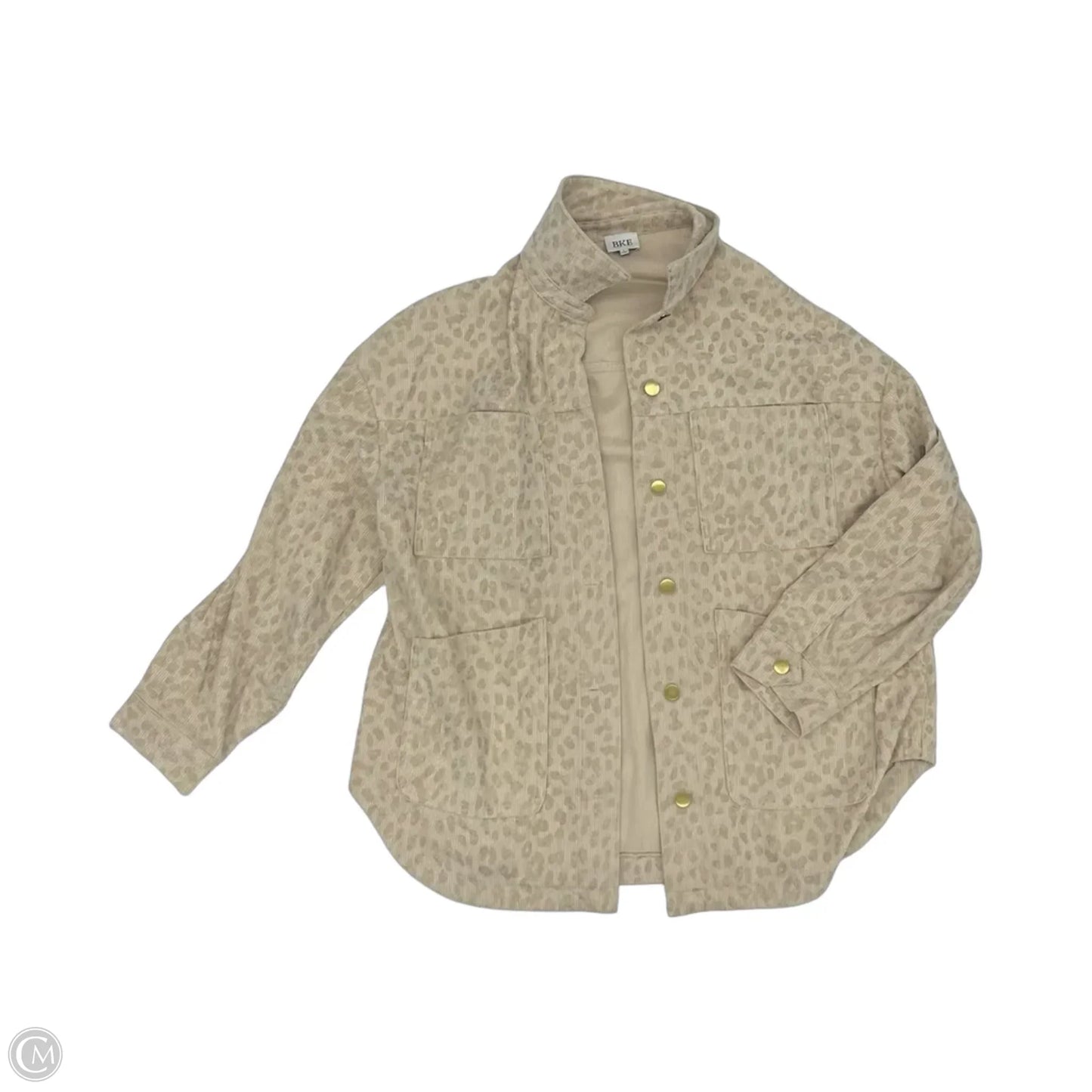Jacket Shirt By Bke In Tan, Size: L
