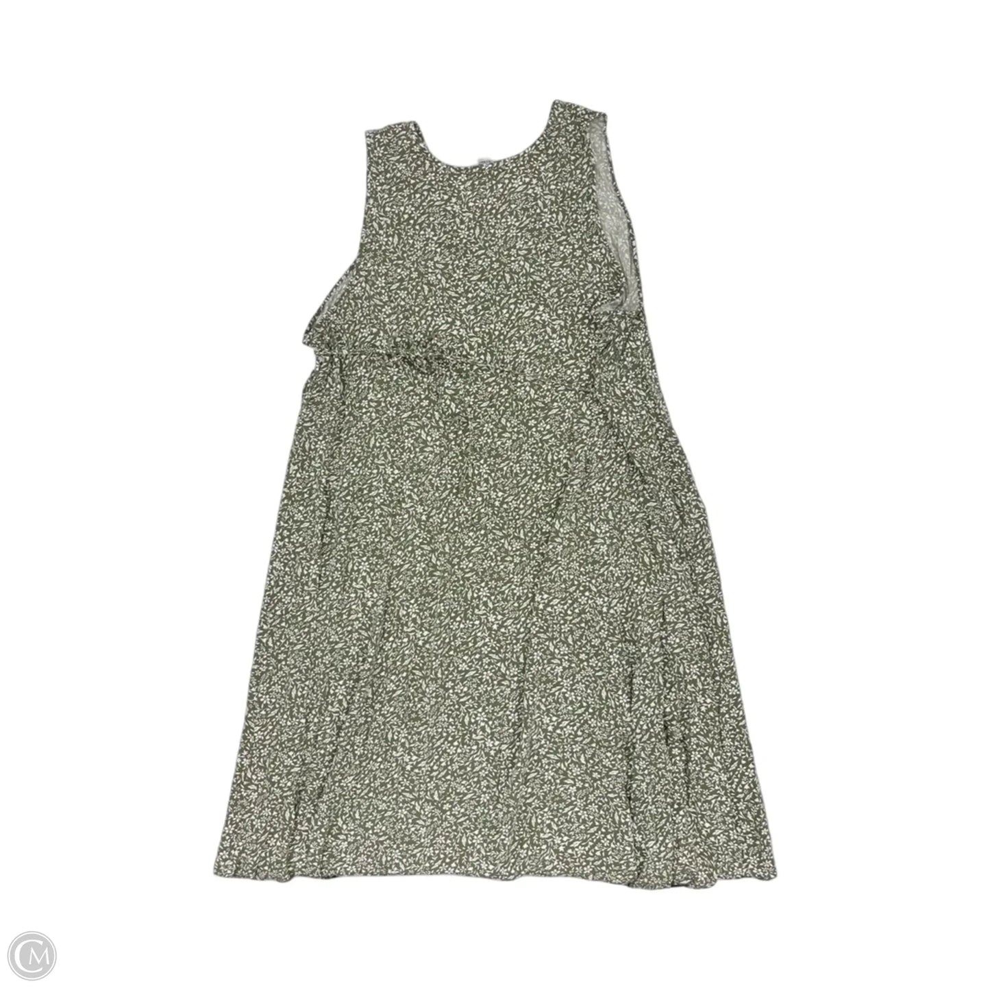 Dress Casual Midi By Old Navy In Cream & Green, Size: 3x