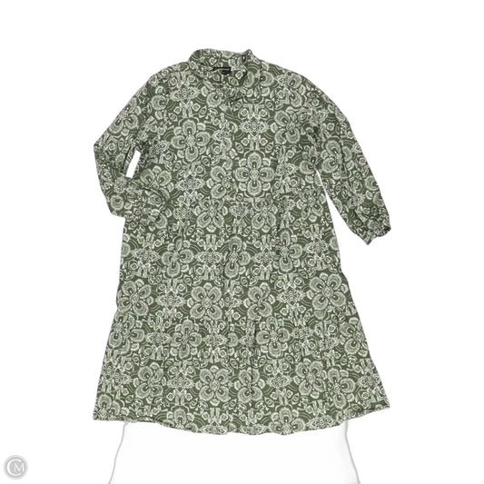 Dress Casual Midi By Lane Bryant In Green & White, Size: 22