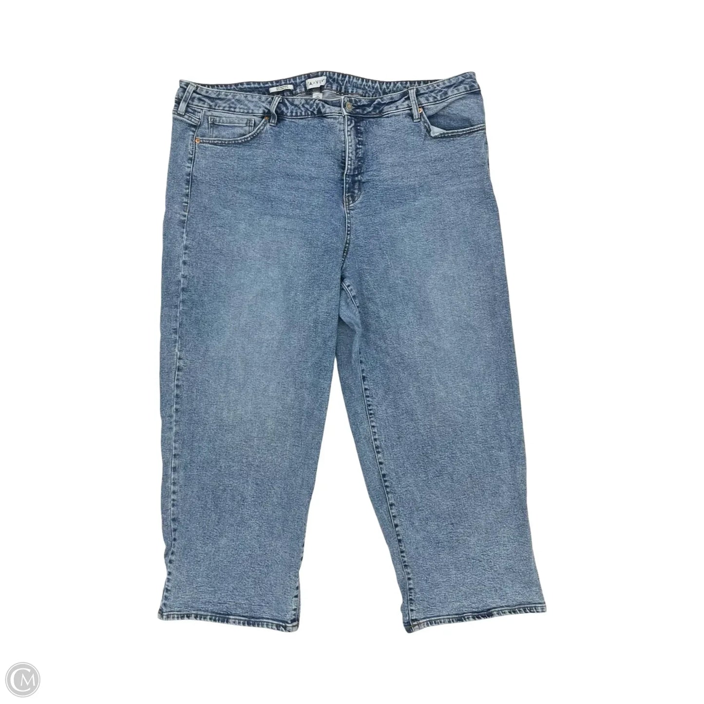 Jeans Straight By Ava & Viv In Blue Denim, Size: 26