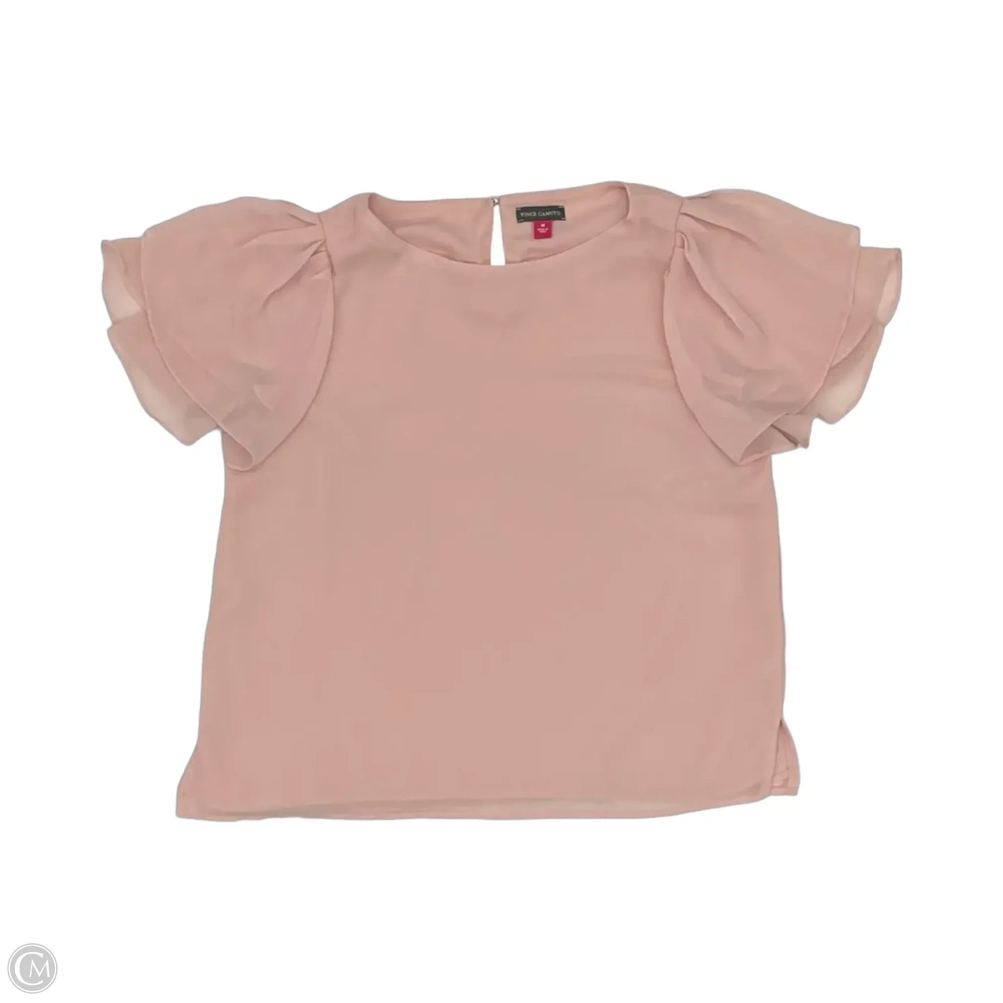 Blouse Short Sleeve By Vince Camuto In Pink, Size: M