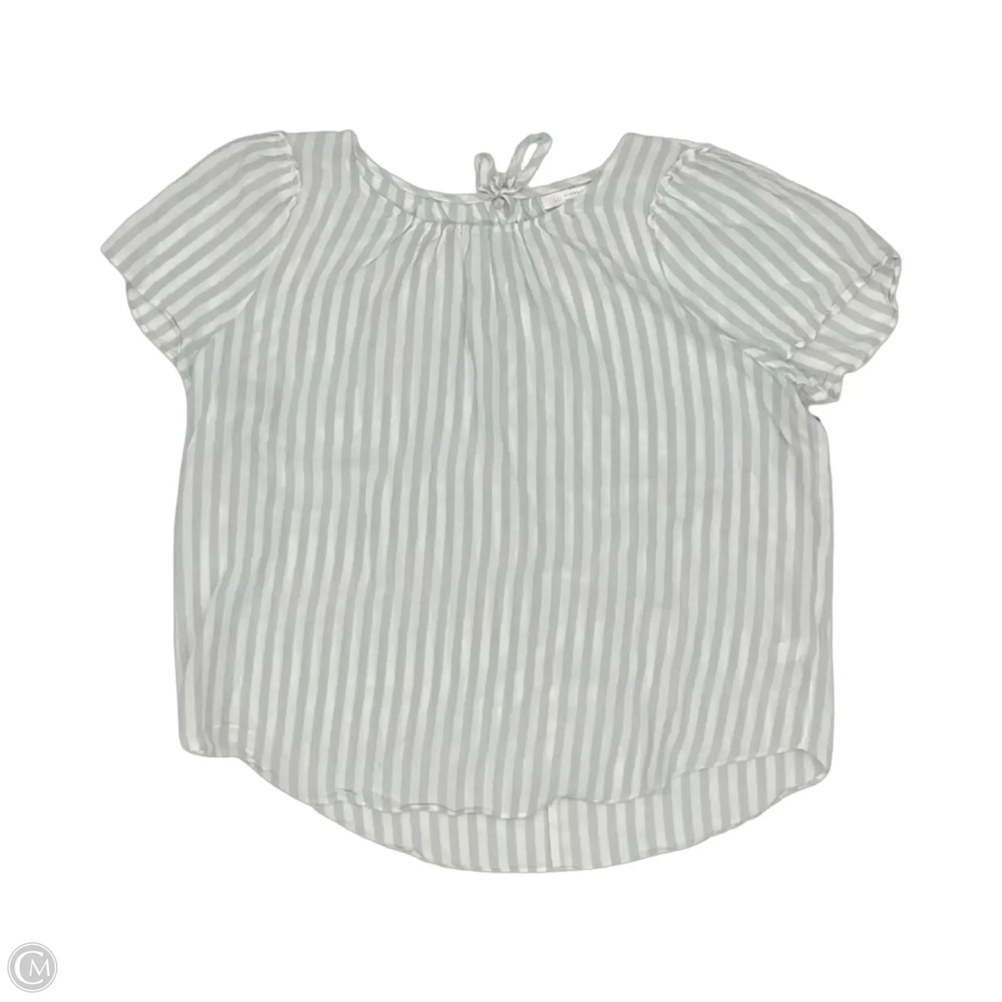 Blouse Short Sleeve By Lc Lauren Conrad In Grey & White, Size: L