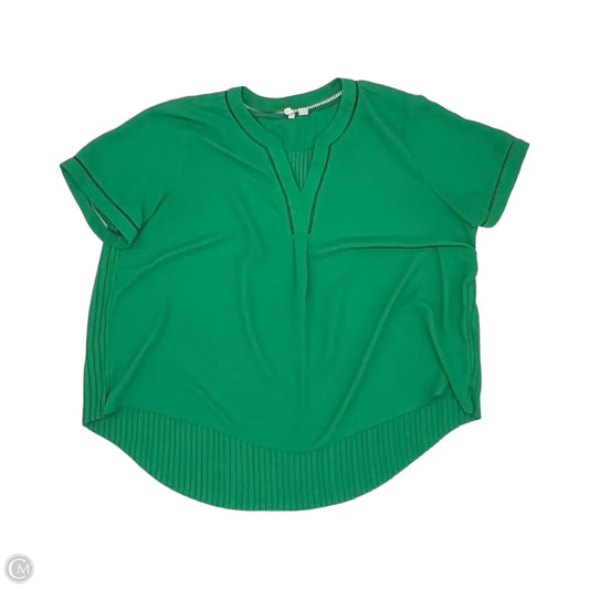 Blouse Short Sleeve By Cato In Green, Size: 1x
