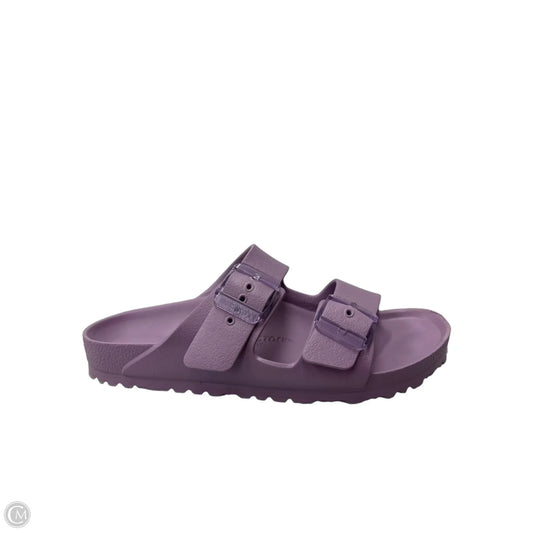 Sandals Flats By Birkenstock In Purple, Size: 8