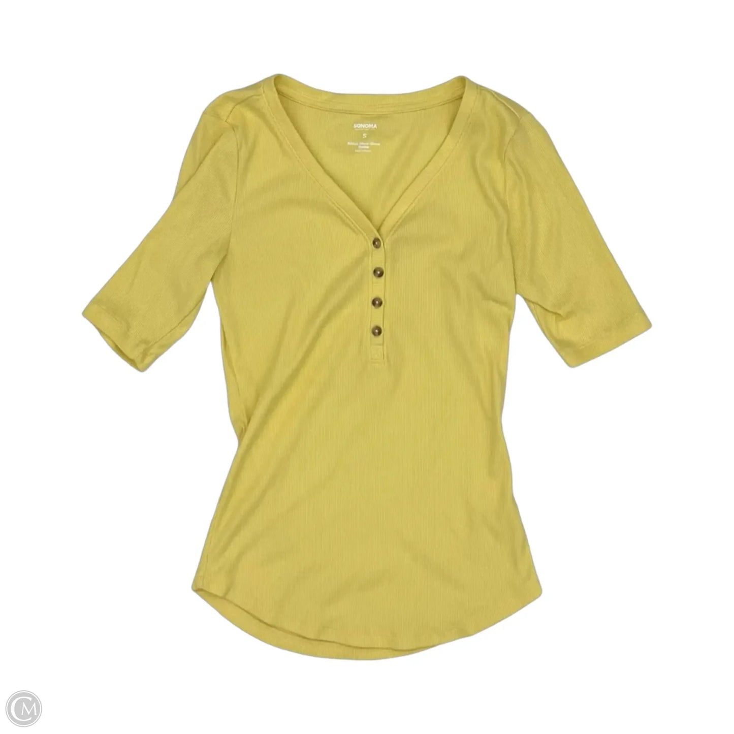 Top Short Sleeve By Sonoma In Yellow, Size: S
