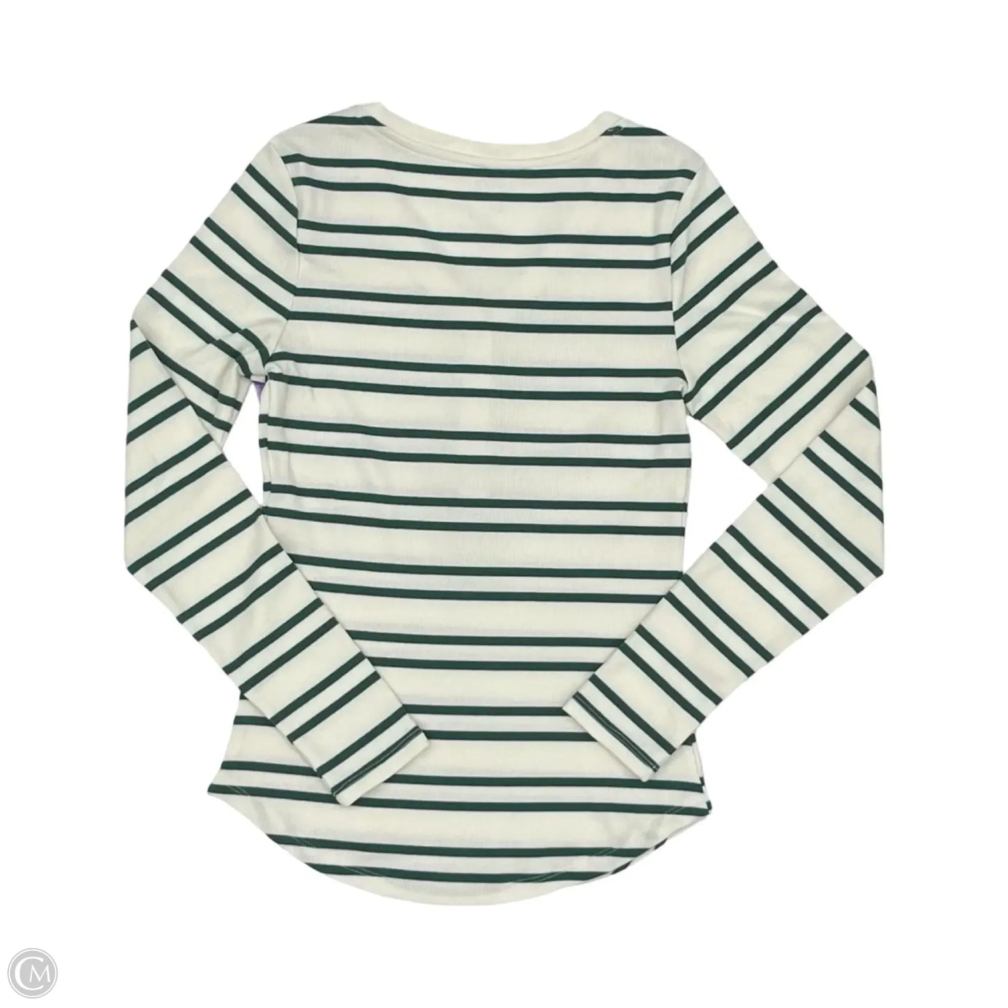 Top Long Sleeve By Sonoma In Green & White, Size: S
