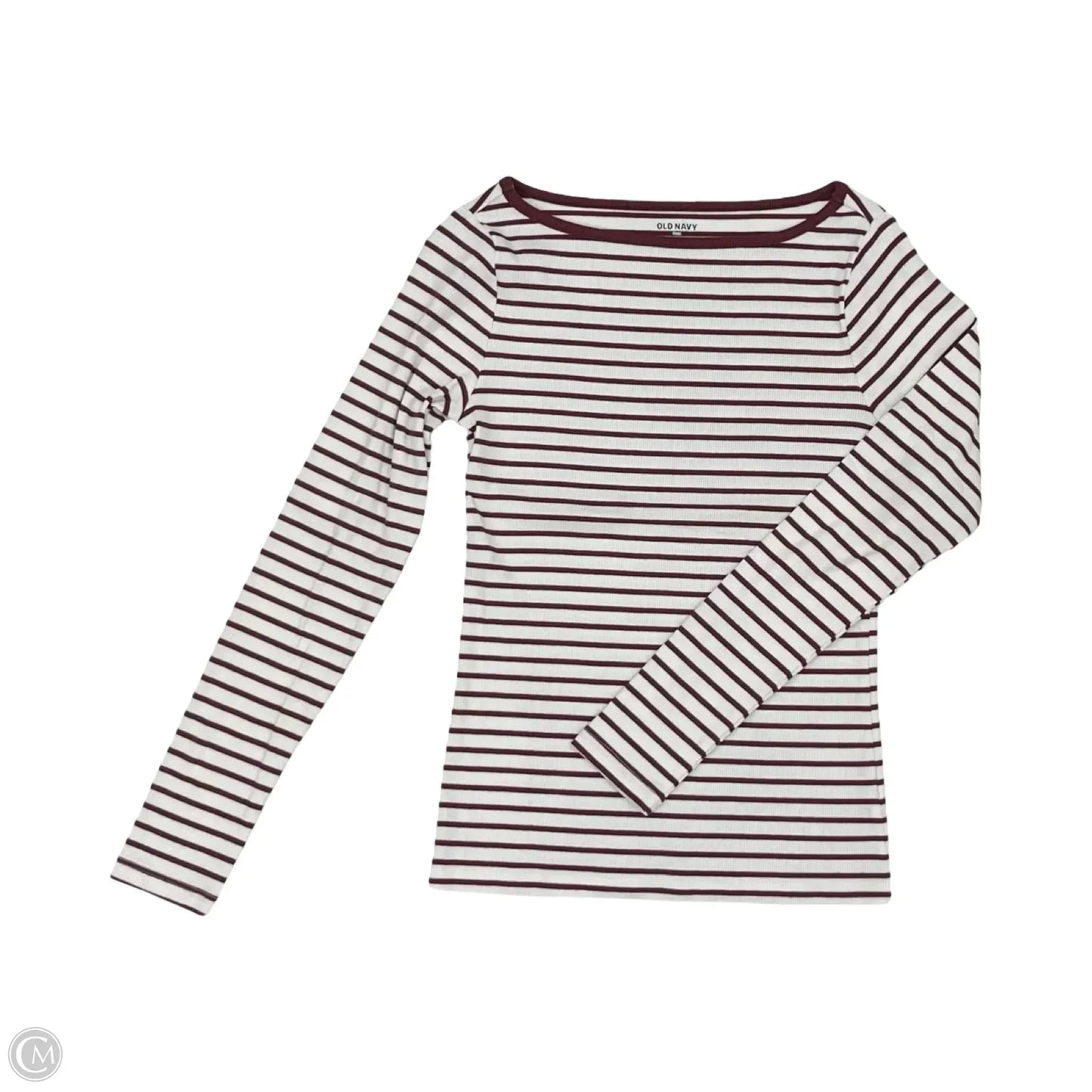 Top Long Sleeve By Old Navy In Red & White, Size: M