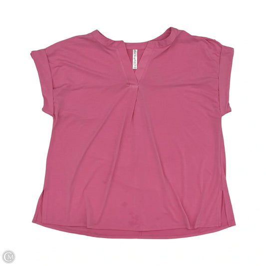Blouse Short Sleeve By Dear Scarlett In Pink, Size: 2x