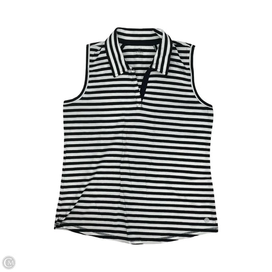 Top Sleeveless By Talbots In Blue & White, Size: M
