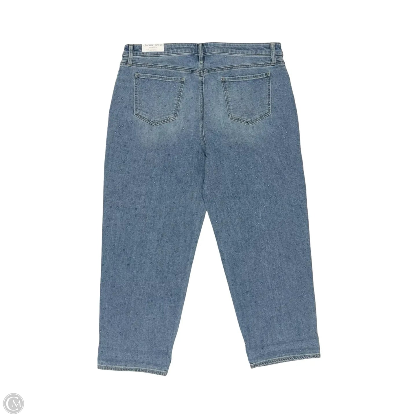 Jeans Cropped By Chicos In Blue Denim, Size: 14