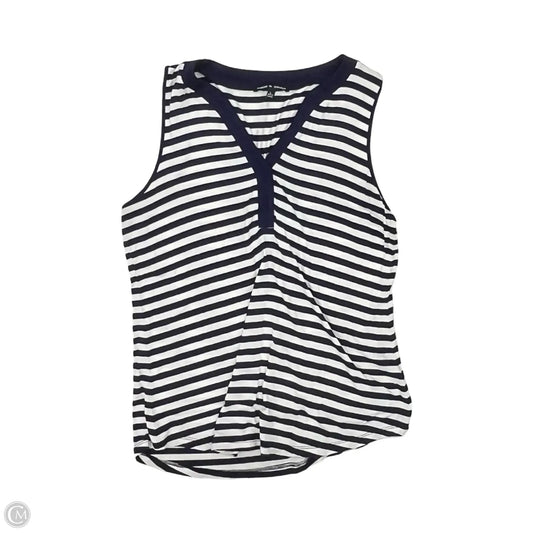 Top Sleeveless By Cable And Gauge In Blue & White, Size: L