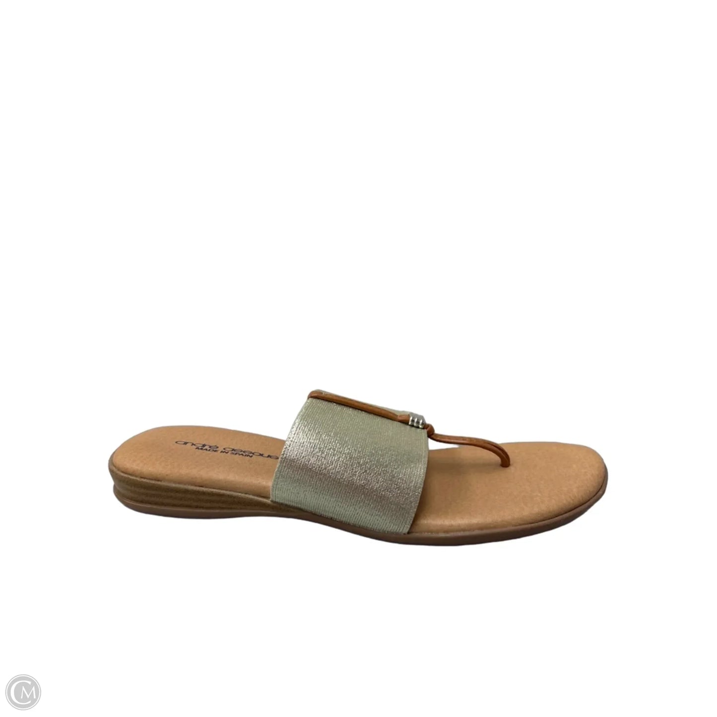 Sandals Flats By Clothes Mentor In Brown & Gold, Size: 8