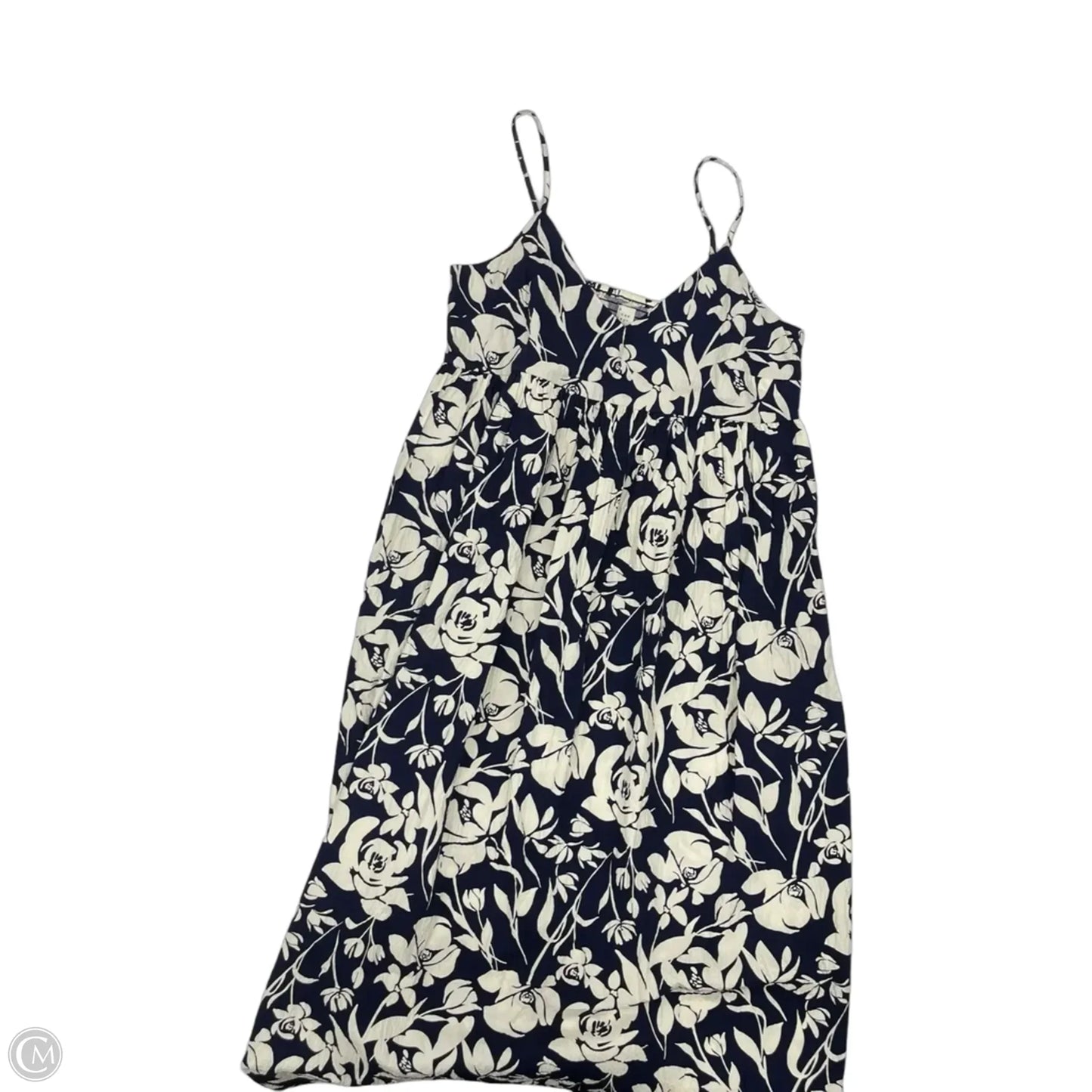 Dress Casual Midi By A New Day In Blue & Cream, Size: M