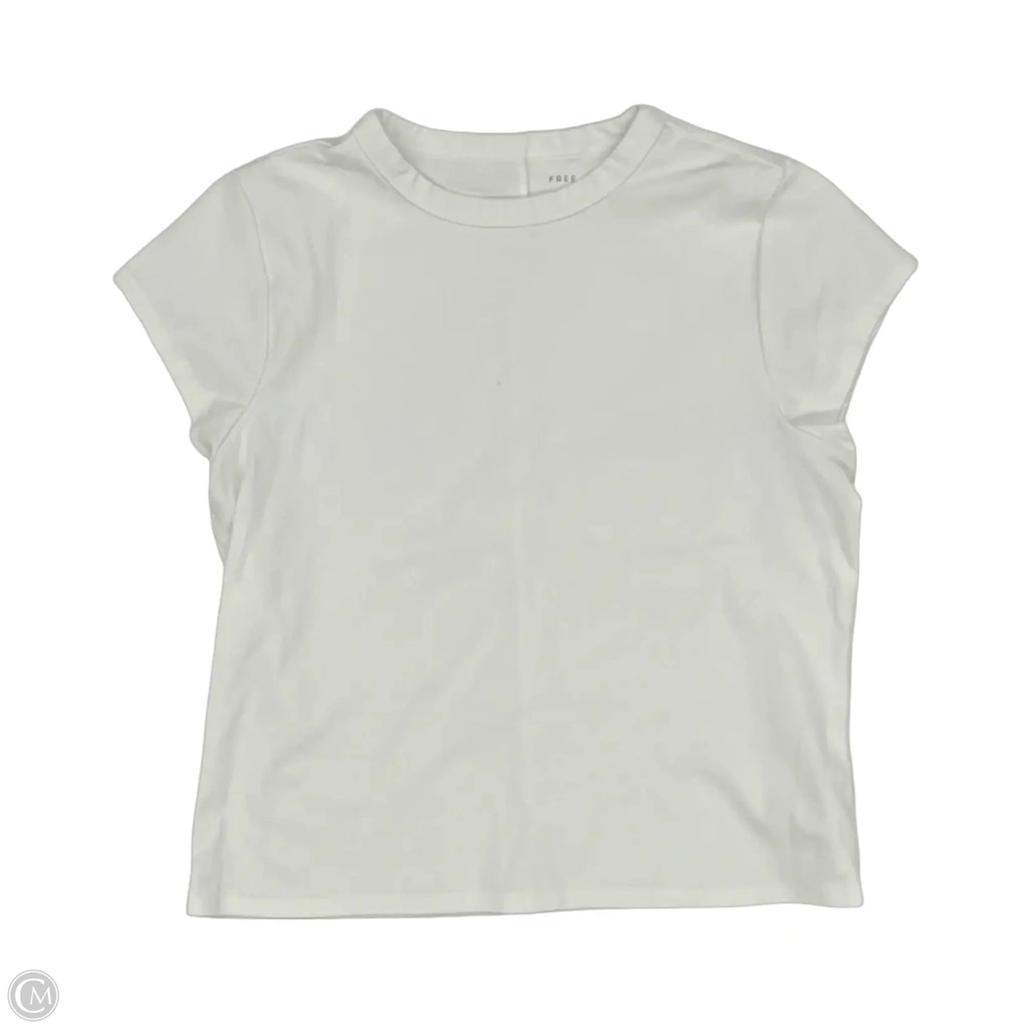 Top Short Sleeve By Free Assembly In White, Size: L
