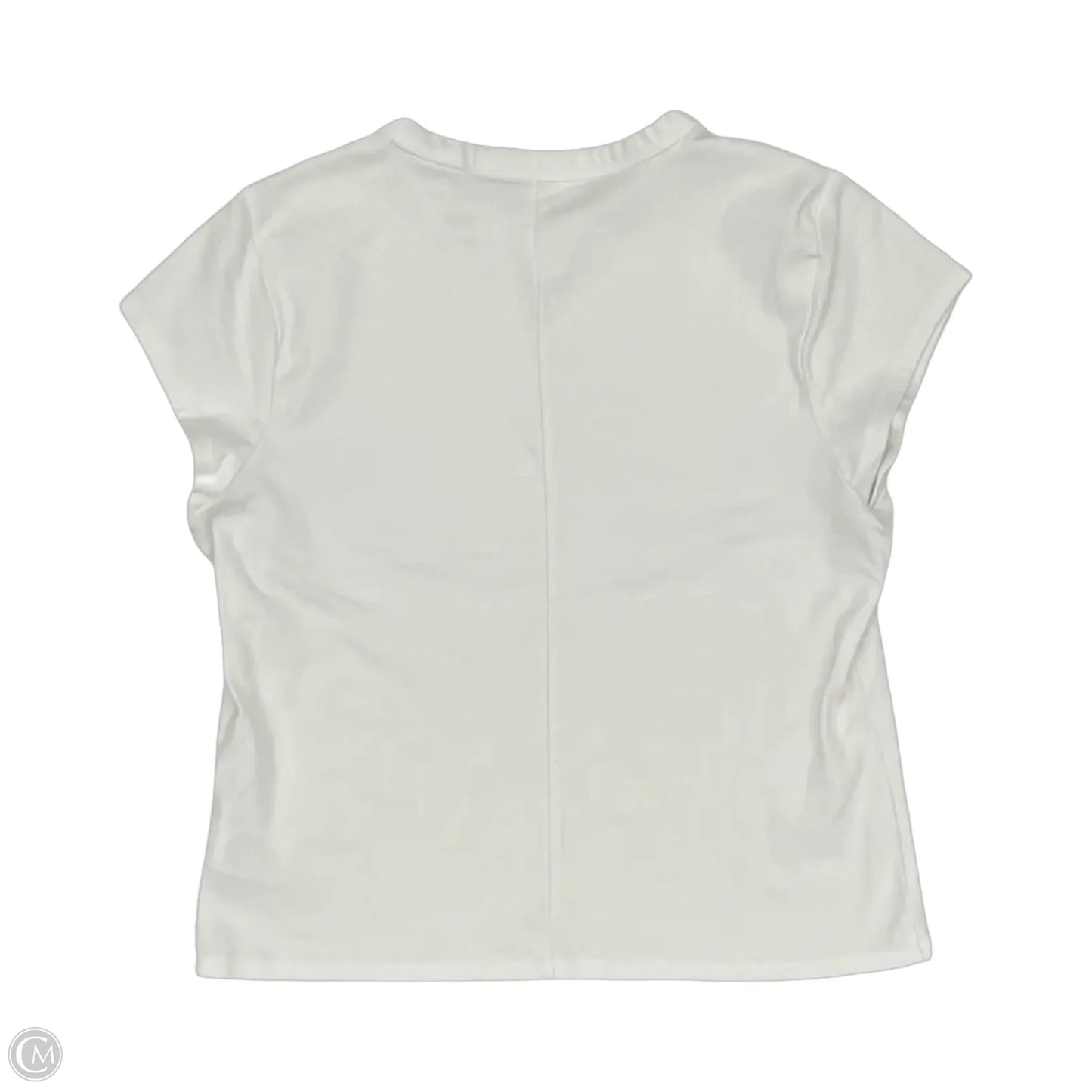 Top Short Sleeve By Free Assembly In White, Size: L