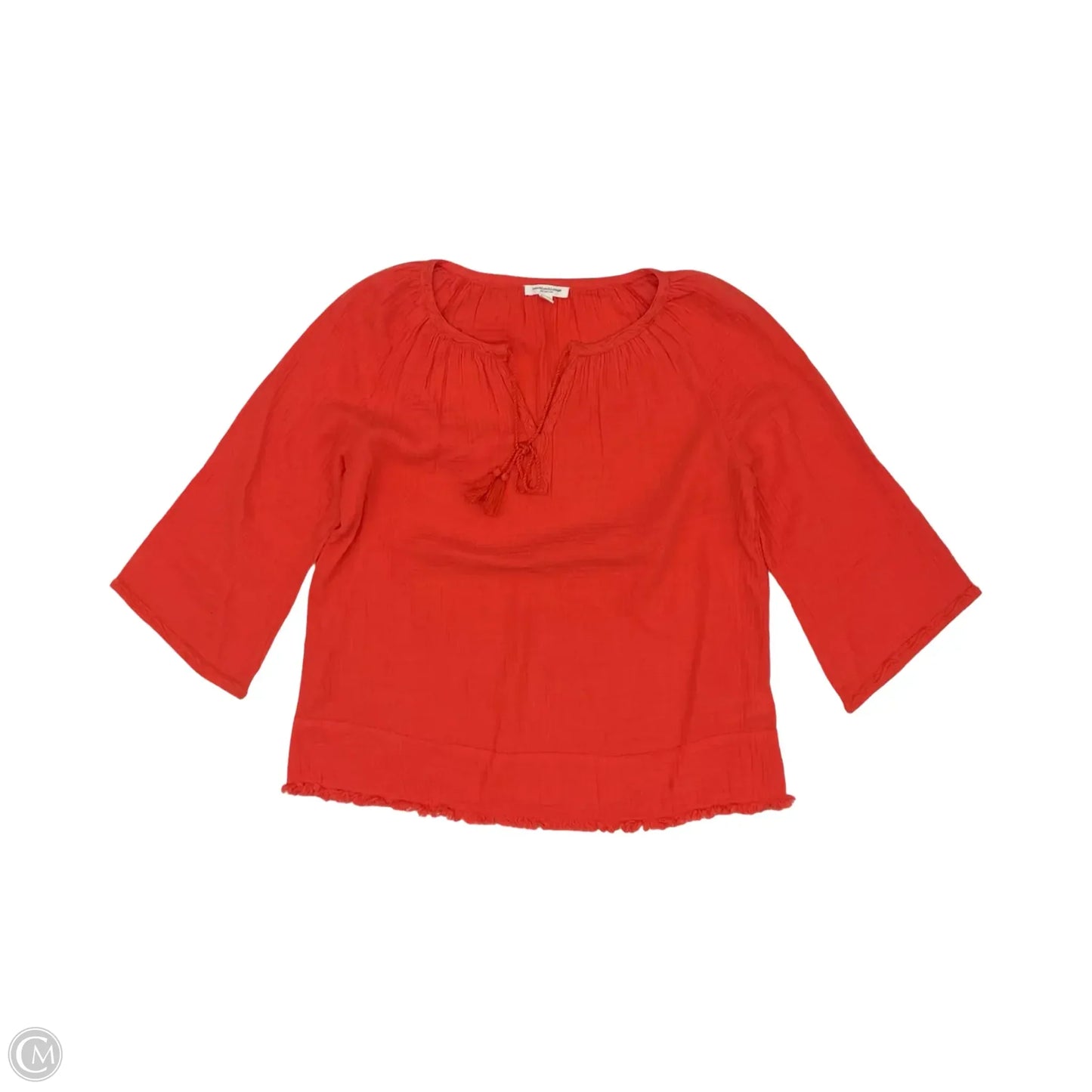 Blouse 3/4 Sleeve By Beachlunchlounge In Orange, Size: M