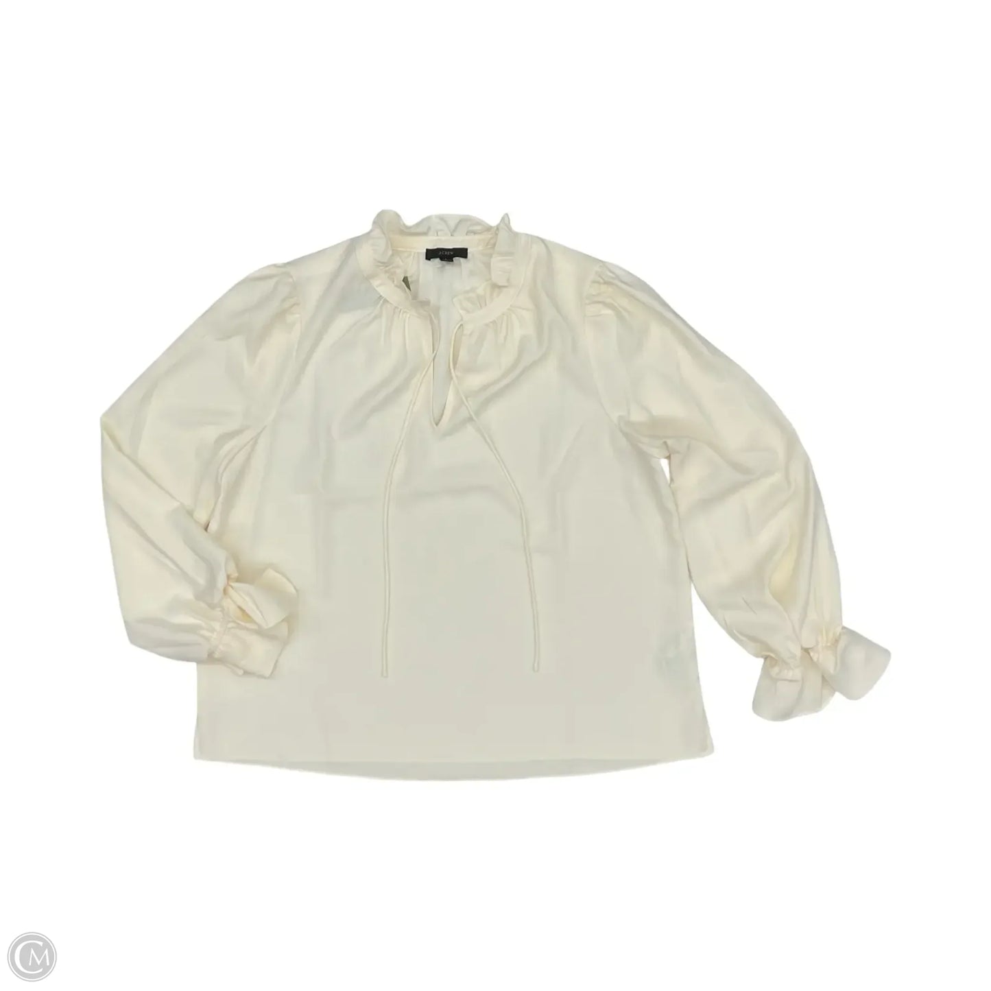 Blouse Long Sleeve By J. Crew In Cream, Size: L