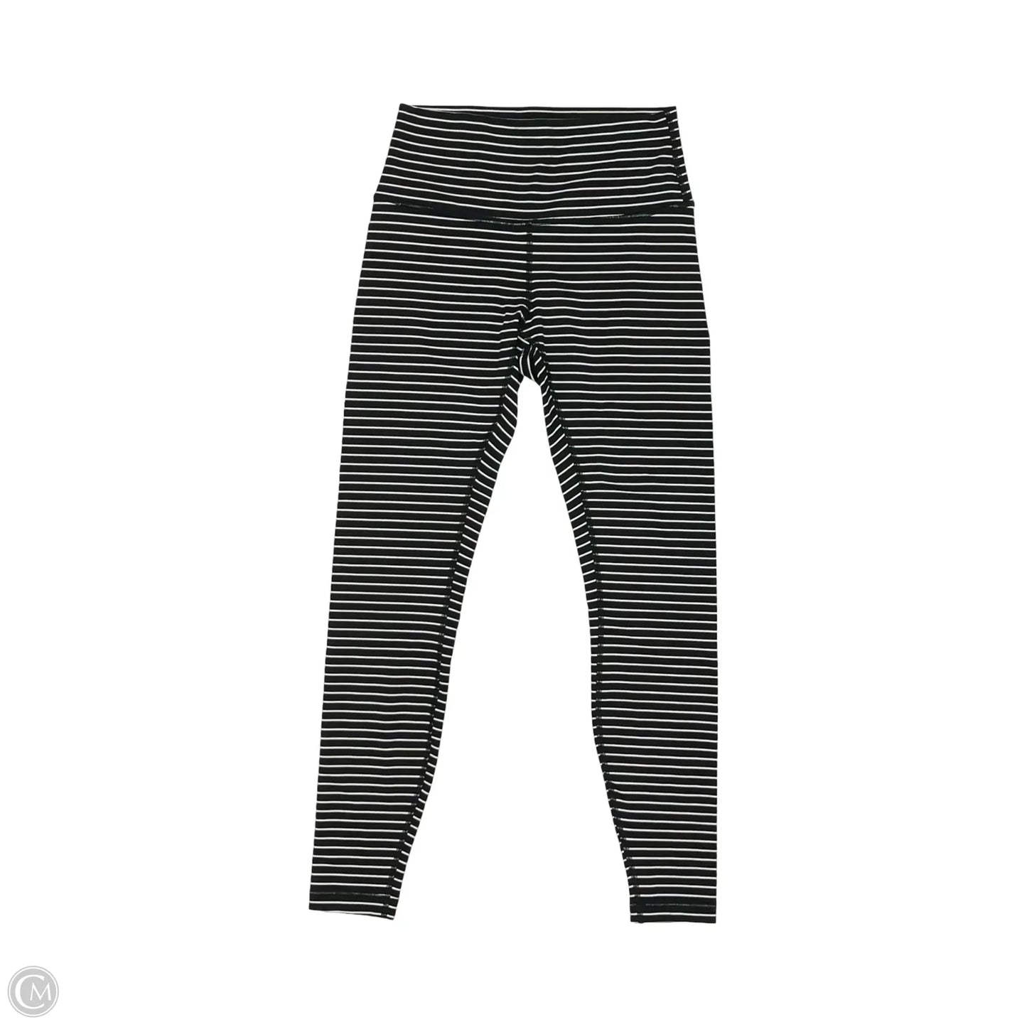 Athletic Leggings By Lululemon In Black & White, Size: M