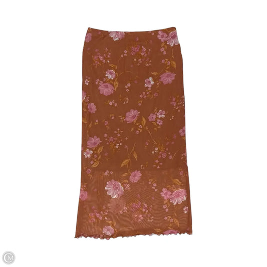 Skirt Midi By Hem & Thread In Floral Print, Size: L