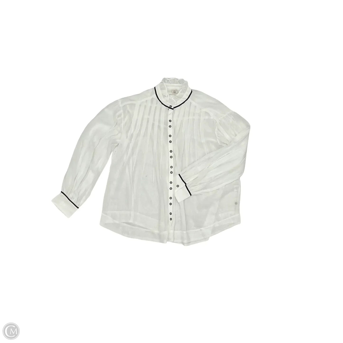 Blouse Long Sleeve By Like Love In Black & White, Size: M