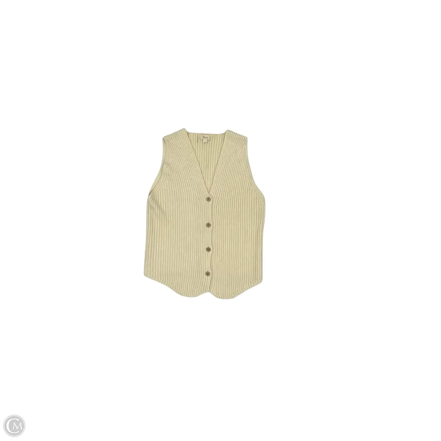 Vest Sweater By Elan In Cream, Size: L