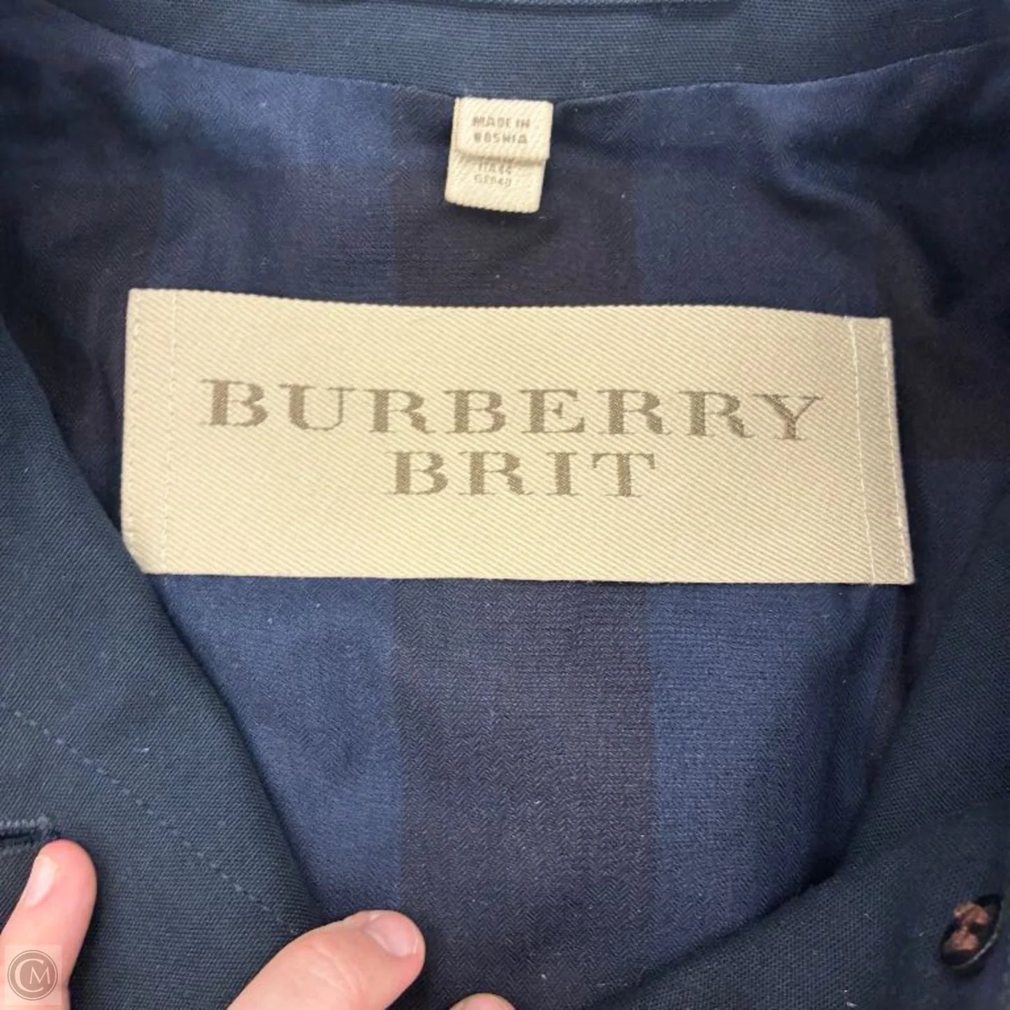 Jacket Luxury Designer By Burberry In Navy, Size: M