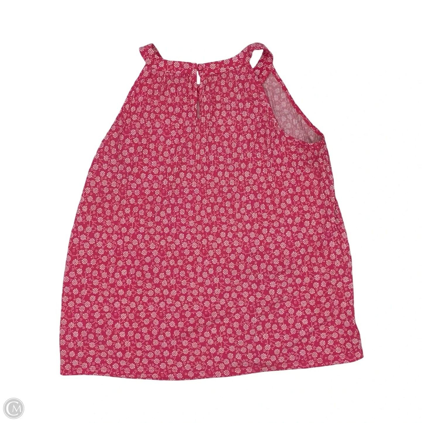 Blouse Sleeveless By Adrienne Vittadini In Pink & White, Size: S