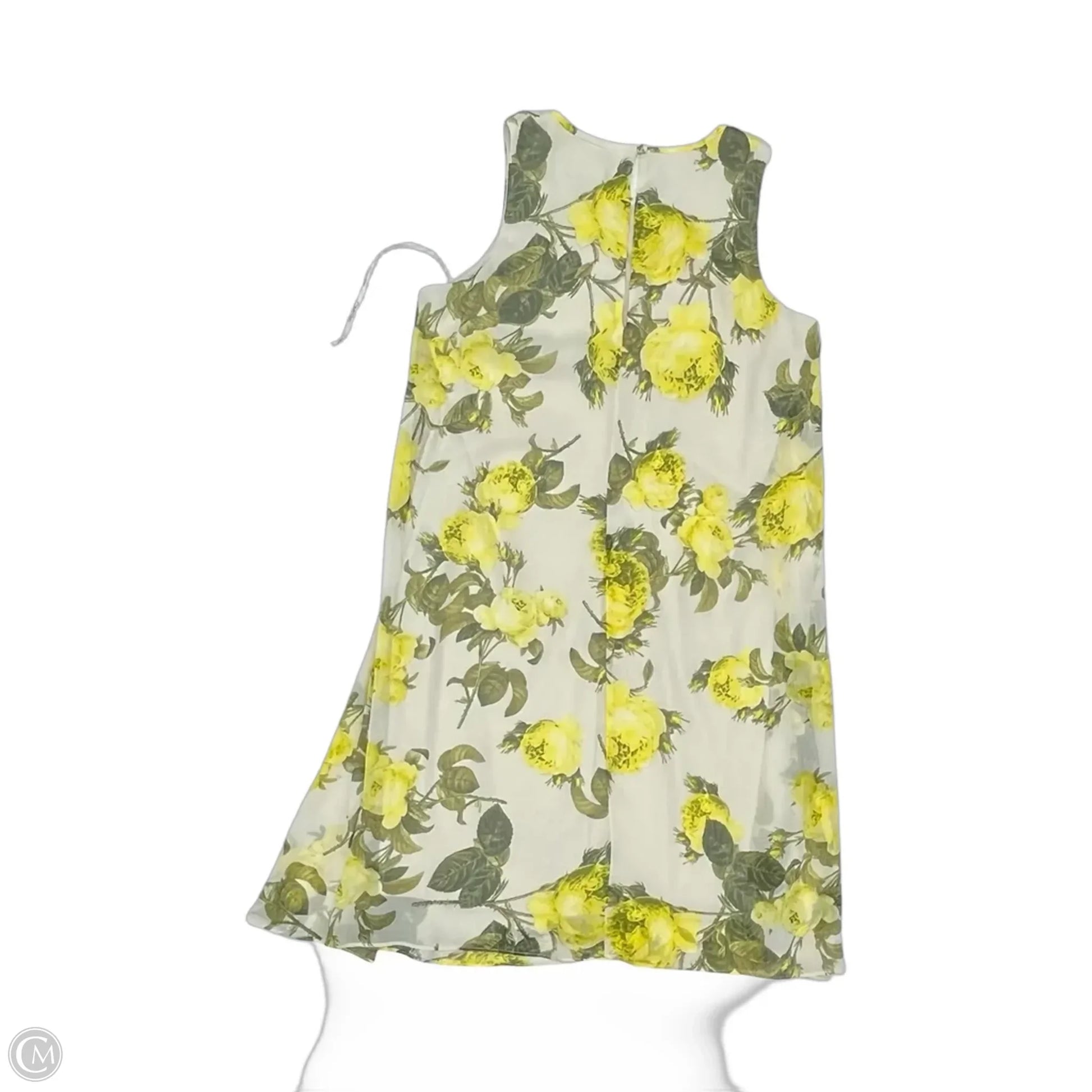 Dress Party Midi By Calvin Klein In Cream & Yellow, Size: 6