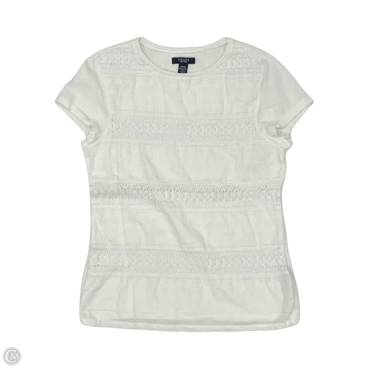 Top Short Sleeve By Chaps In Cream, Size: M
