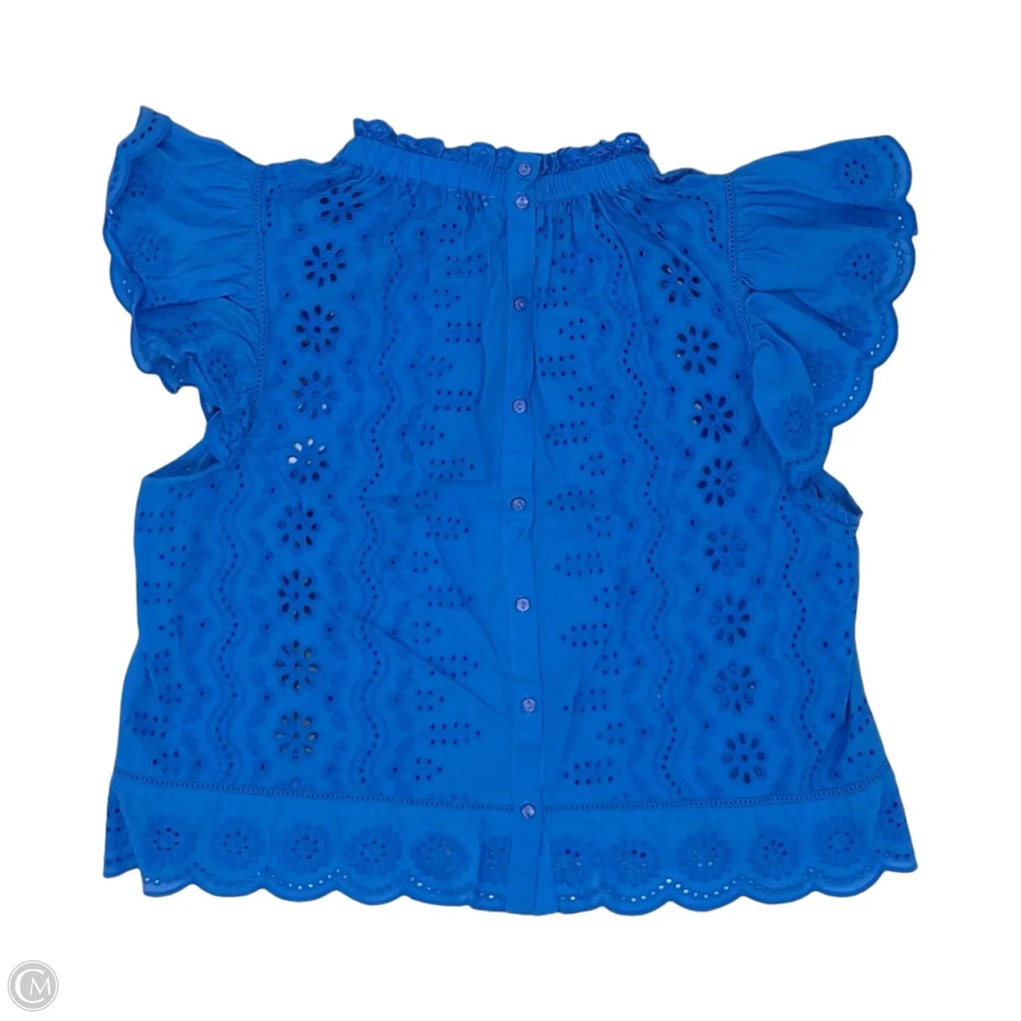 Blouse Short Sleeve By Clothes Mentor In Blue, Size: Xl