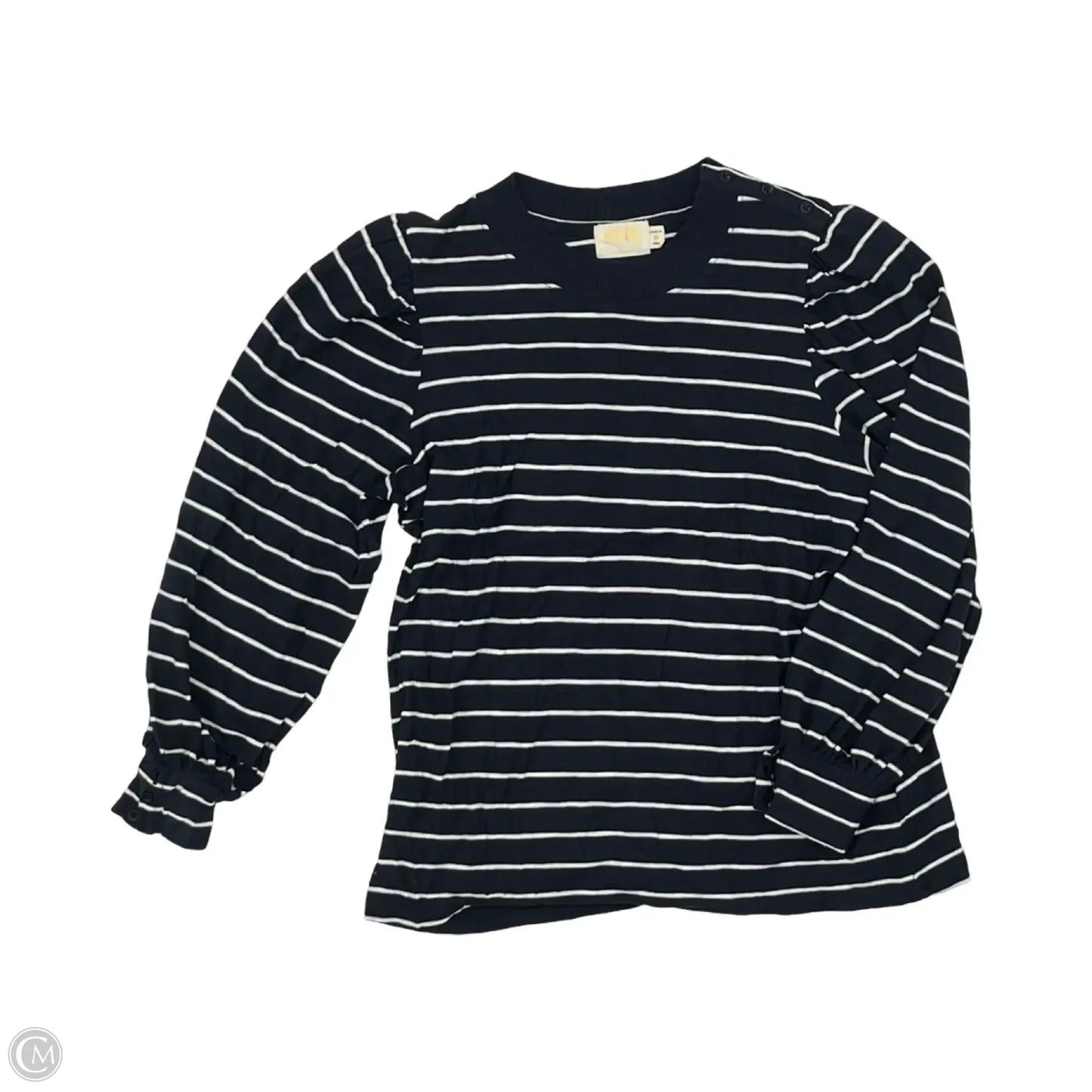 Top Long Sleeve By Nation Ltd In Blue & Cream, Size: M