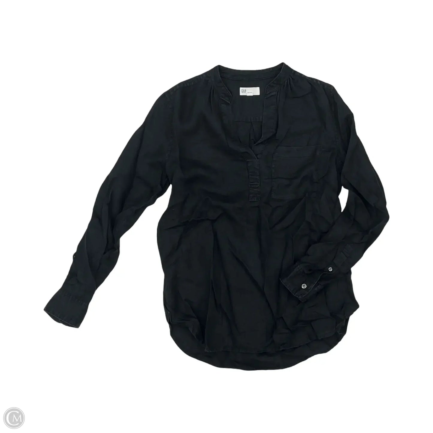 Blouse Long Sleeve By Gap In Black, Size: S