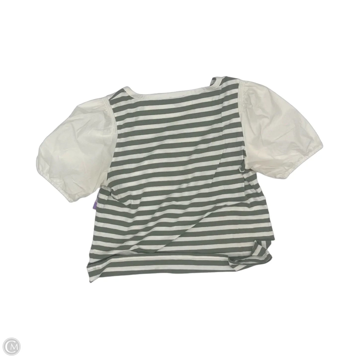 Top Short Sleeve By Talbots In Green & White, Size: Lp